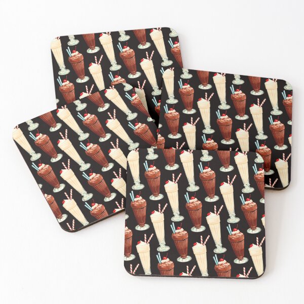 Item preview, Chocolate & Vanilla Milkshakes Pattern - Black designed and sold by Kelly  Gilleran.