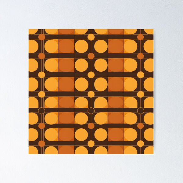 Item preview, Retro 70s, Groovy Geometric Pattern, Orange, Brown  designed and sold by Prints and Lifestyle.