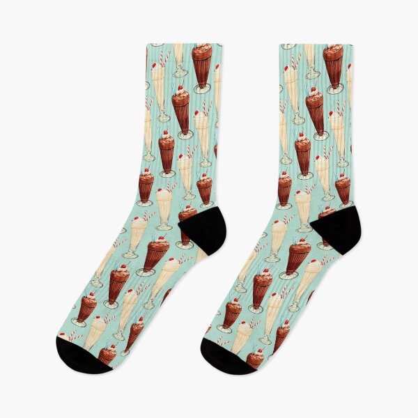 Item preview, Chocolate & Vanilla Milkshakes Pattern - Mint designed and sold by Kelly  Gilleran.
