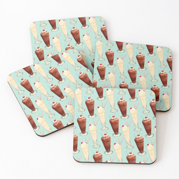 Item preview, Chocolate & Vanilla Milkshakes Pattern - Mint designed and sold by Kelly  Gilleran.