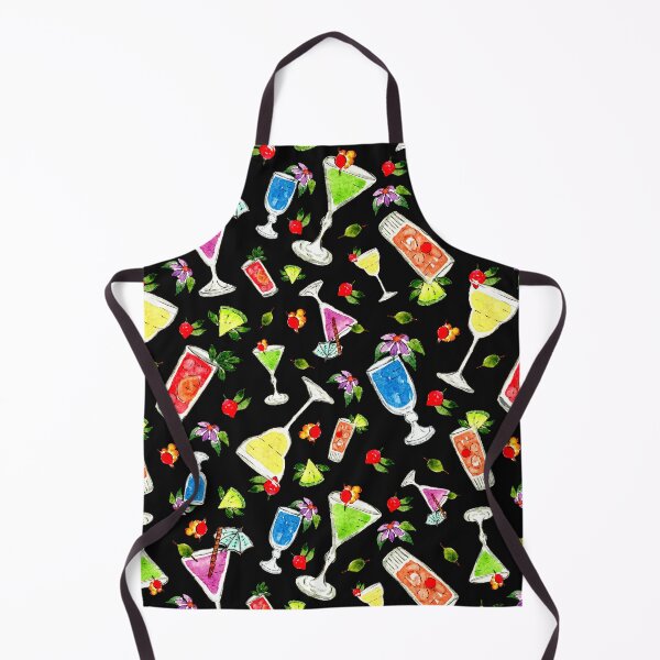 Item preview, Summer Cocktails Pattern (Black Background) designed and sold by andrebalest.art.
