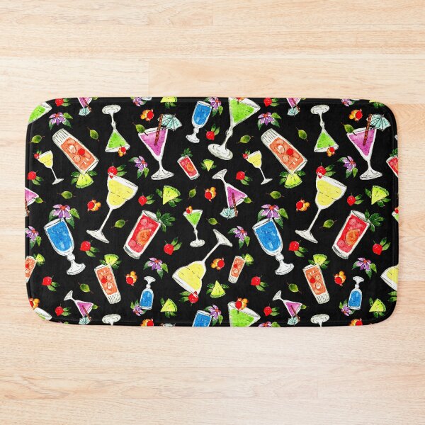 Item preview, Summer Cocktails Pattern (Black Background) designed and sold by andrebalest.art.