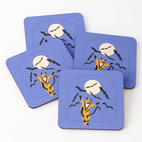 Item preview, Calico Cat Dances with Bats for Halloween Die Cut designed and sold by JoyousArt4u.