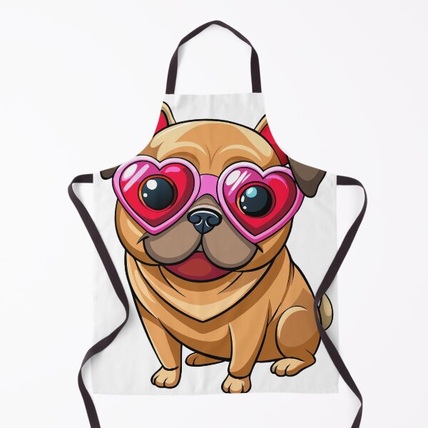 Item preview, Delightful Pug with Heart-shaped Sunglasses Sticker – Kawaii Pug Art for Dog Lovers designed and sold by merchtrends-svg.