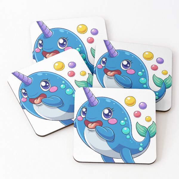 Item preview, Happy Narwhal Blowing Bubbles Sticker – Kawaii Narwhal Art for Ocean Lovers designed and sold by itsnaeem (36).