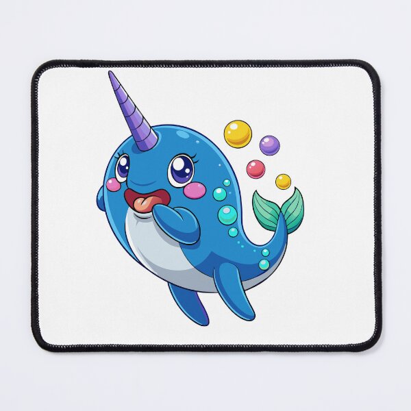 Item preview, Happy Narwhal Blowing Bubbles Sticker – Kawaii Narwhal Art for Ocean Lovers designed and sold by merchtrends-svg.