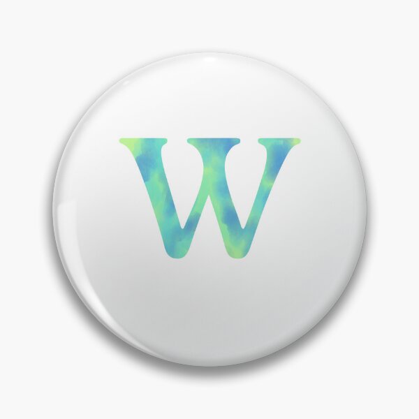 Item preview, “W” aqua designed and sold by Ninidesignss.