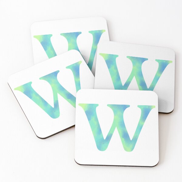 Item preview, “W” aqua designed and sold by Ninidesignss.