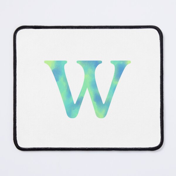 Item preview, “W” aqua designed and sold by Ninidesignss.