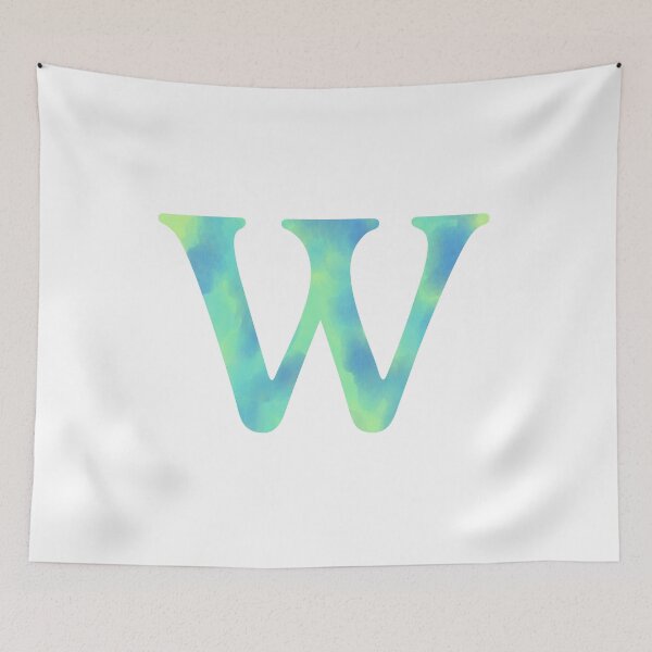 Item preview, “W” aqua designed and sold by Ninidesignss.