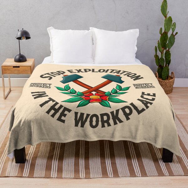 Artikelvorschau, Stoppen Sie die Ausbeutung am Arbeitsplatz – Traditioneller amerikanischer Flash-Tattoo-Stil entworfen und verkauft von Picket Club.