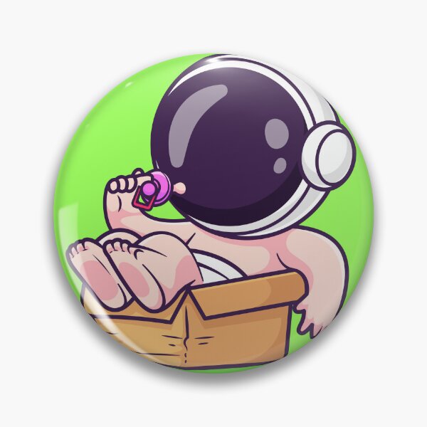 Item preview, Cute Baby Astronaut Playing with Box and Pacifier: A Cosmic Adventure designed and sold by hjian8219.