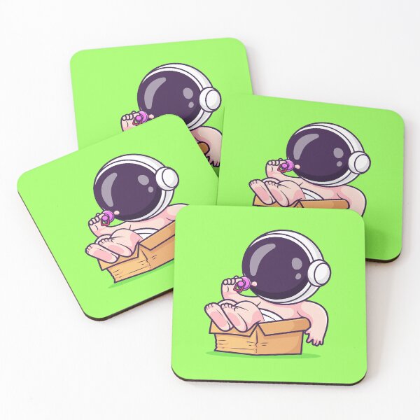 Item preview, Cute Baby Astronaut Playing with Box and Pacifier: A Cosmic Adventure designed and sold by hjian8219.