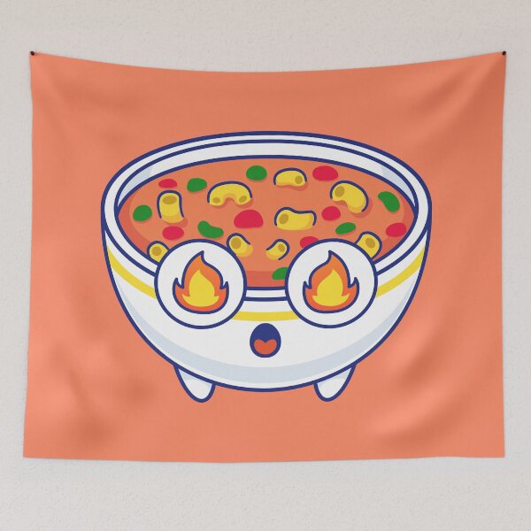 Item preview, Cute Spicy Macaroni Soup Bowl Cartoon Vector Icon: A Whimsical Spicy Delight designed and sold by hjian8219.