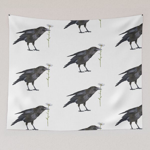 Item preview, Cute Crow with a Daisy designed and sold by Julie Townsend.