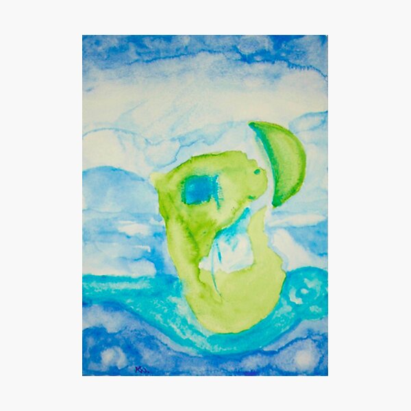 The Little Green Animal Is Still Waiting For An Answer (Katina Witte) Photographic Print