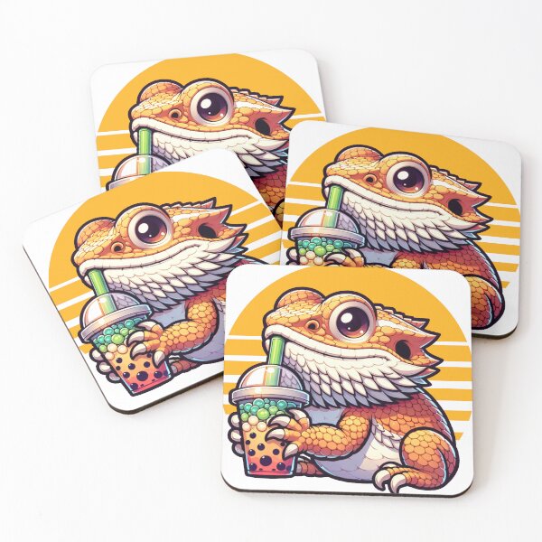 Item preview, Funny Anime Bearded Dragon Drinking Boba. Boba Bubble Lover designed and sold by ahmed2751989.