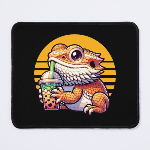 Item preview, Funny Anime Bearded Dragon Drinking Boba. Boba Bubble Lover designed and sold by ahmed2751989.
