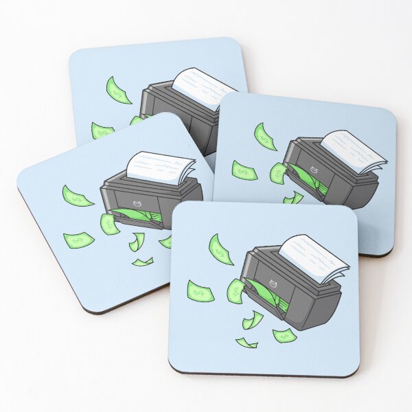 Item preview, Printer with Money Cartoon Vector Icon: Bridging Technology and Wealth with Whimsy designed and sold by hjian8219.