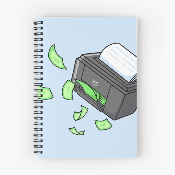 Item preview, Printer with Money Cartoon Vector Icon: Bridging Technology and Wealth with Whimsy designed and sold by hjian8219.
