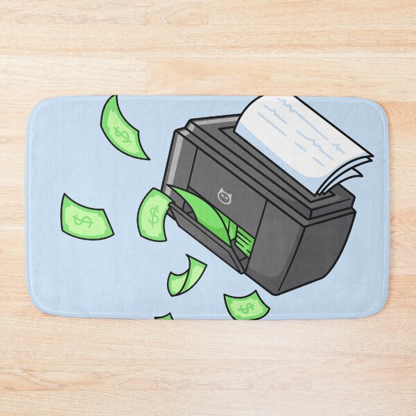 Item preview, Printer with Money Cartoon Vector Icon: Bridging Technology and Wealth with Whimsy designed and sold by hjian8219.