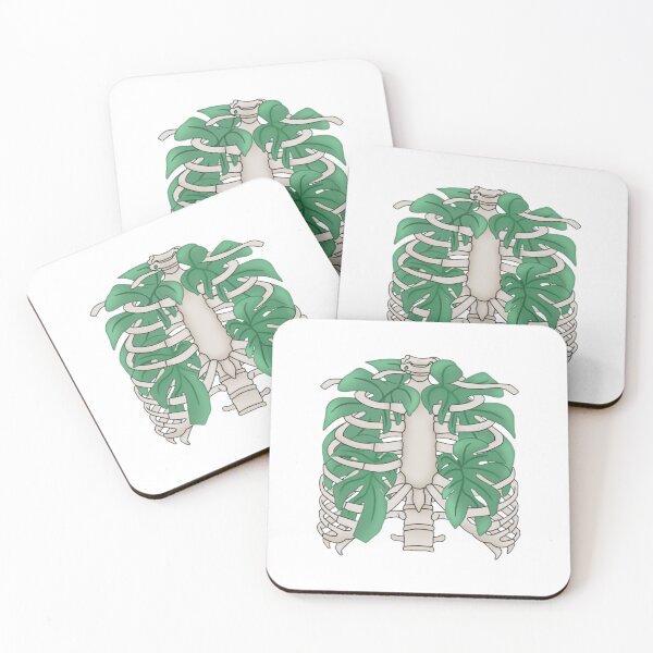 Item preview, Tropical leaves in a rib cage designed and sold by Artistkhg.