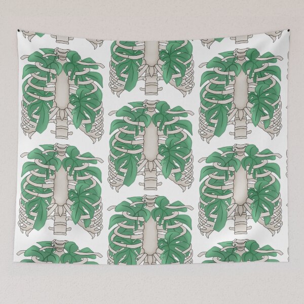 Item preview, Tropical leaves in a rib cage designed and sold by Artistkhg.