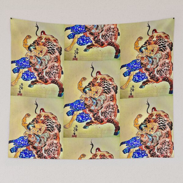 Item preview, Bull Fighting Samurai Ukiyo designed and sold by Daruma786.