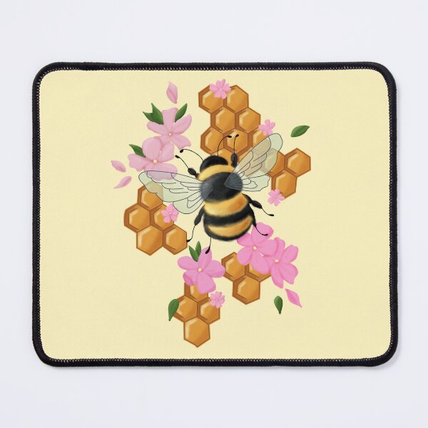 Item preview, Honey Bee with Pink Flowers designed and sold by Laceyjae Digital Art.