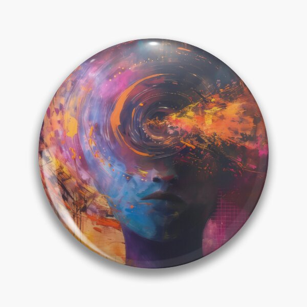 Item preview, Abstract art piece depicting the swirling of thoughts inside your head designed and sold by PrettyPinkSkies.