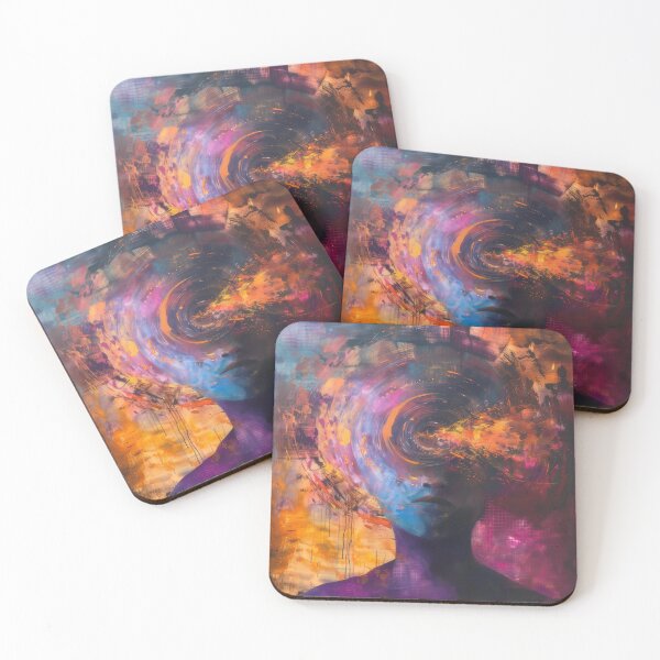 Item preview, Abstract art piece depicting the swirling of thoughts inside your head designed and sold by PrettyPinkSkies.