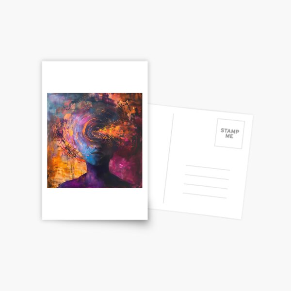 Item preview, Abstract art piece depicting the swirling of thoughts inside your head designed and sold by PrettyPinkSkies.