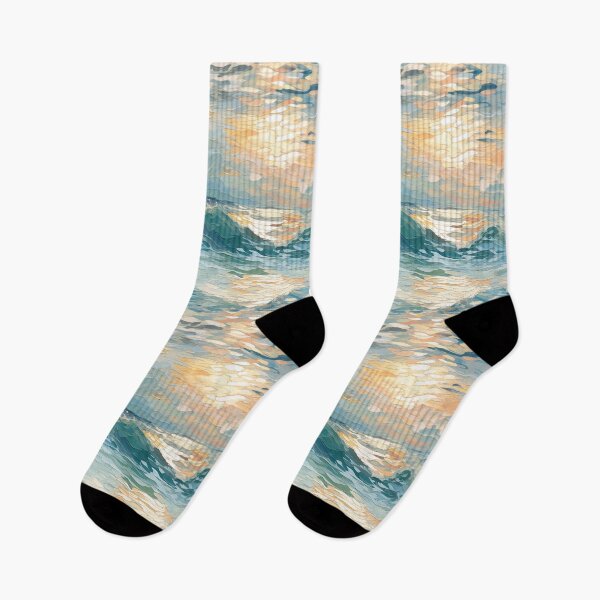 Item preview, Golden Ocean Waves Oil Painting Patterns designed and sold by Mandie Kuo.