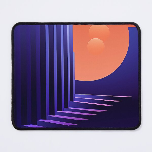 Item preview, Minimal 3D Art in Warm Spring Blue and Dark Purple designed and sold by PaintbrushPlace.