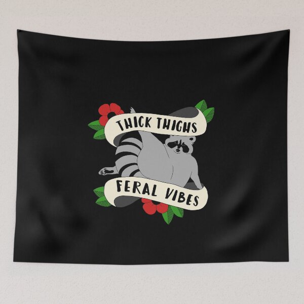 Item preview, Thick Thighs Feral Vibes Floral (redonblack) designed and sold by BuckWildDesigns.