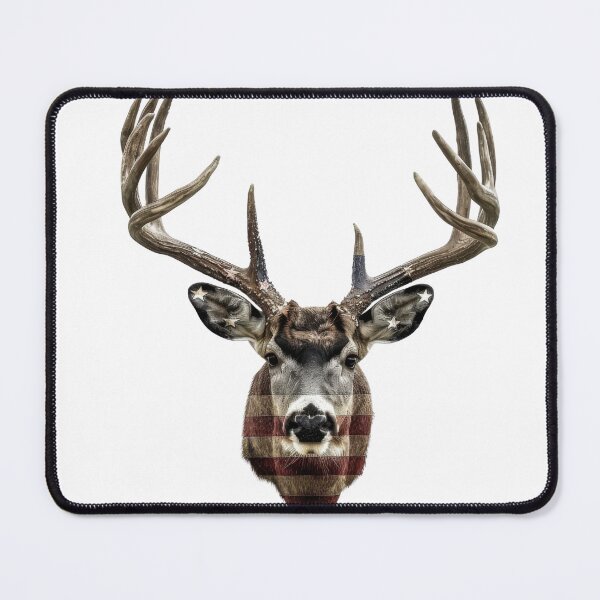 Item preview, A digitally enhanced deer head featuring vibrant stripes, isolated against a white background, showcasing natural beauty and artistic creativity. designed and sold by kitidach-create.