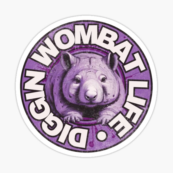 Vista previa del artículo con la obra «Excavando la vida del wombat», diseñado y vendido por pUNKnown.