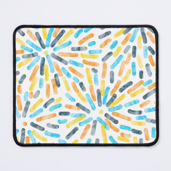Item preview, Fireworks Abstract AroAce Pride Flag Orange Yellow Blue designed and sold by JoyfulJen.