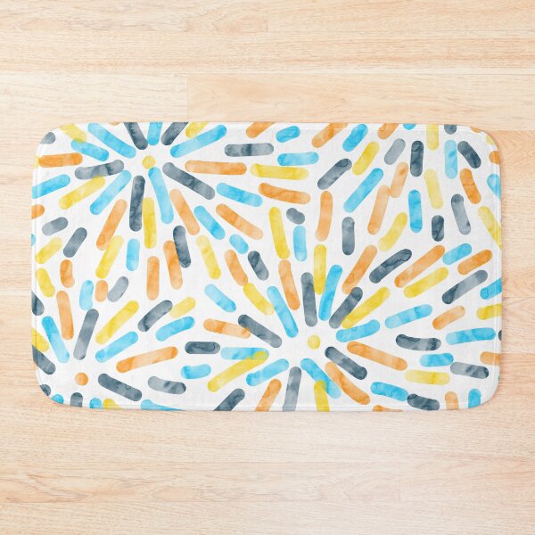 Item preview, Fireworks Abstract AroAce Pride Flag Orange Yellow Blue designed and sold by JoyfulJen.