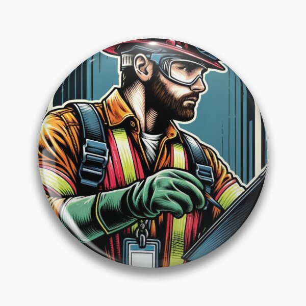 Item preview, Occupational safety specialist from the Rafal Markowski training center during safety inspection with clipboard designed and sold by RafalMarkowski.