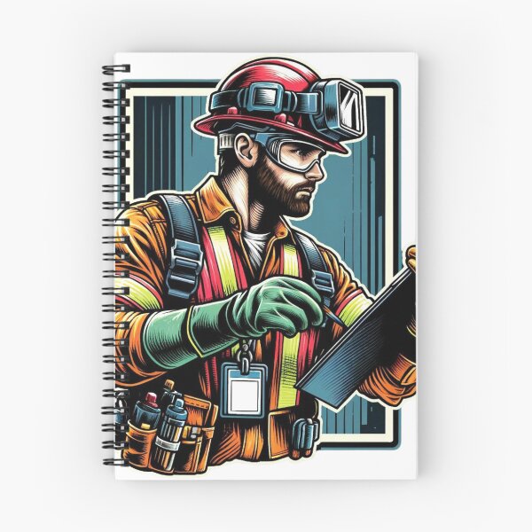 Item preview, Occupational safety specialist from the Rafal Markowski training center during safety inspection with clipboard designed and sold by RafalMarkowski.