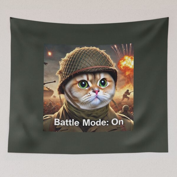 Item preview, Funny War Cat Meme Battle Mode: ON designed and sold by CatmemesArt.