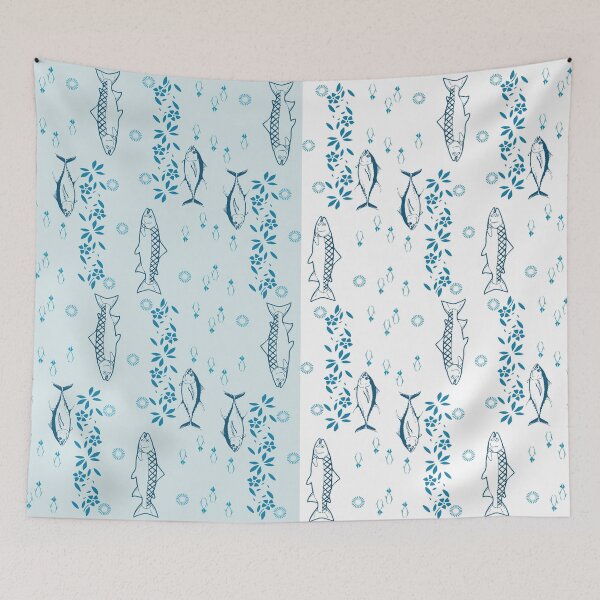 Item preview, Blue fish swimming designed and sold by yakza-design.