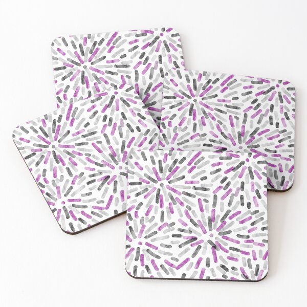 Item preview, Fireworks Abstract Asexual Ace Pride Flag Purple Gray Black White designed and sold by JoyfulJen.
