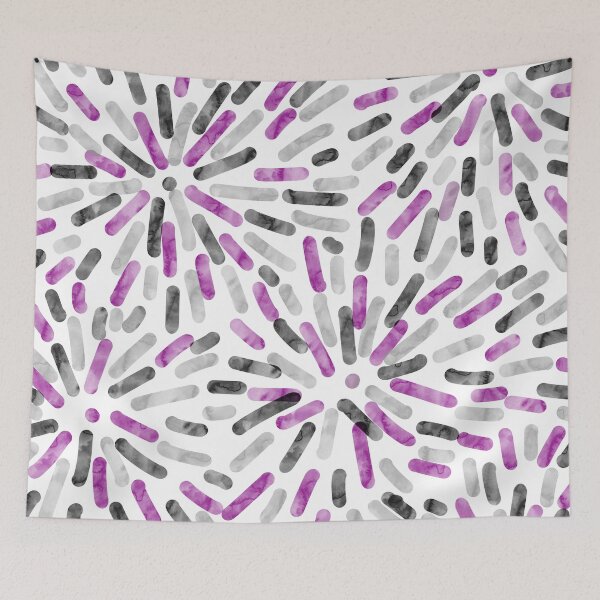 Item preview, Fireworks Abstract Asexual Ace Pride Flag Purple Gray Black White designed and sold by JoyfulJen.