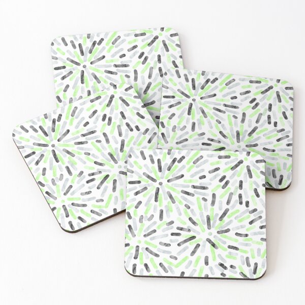 Item preview, Fireworks Abstract Agender Pride Flag Green Grey Black White designed and sold by JoyfulJen.