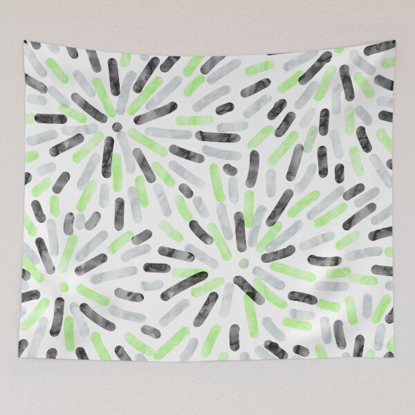 Item preview, Fireworks Abstract Agender Pride Flag Green Grey Black White designed and sold by JoyfulJen.