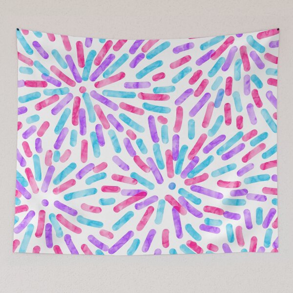 Item preview, Fireworks Abstract Androgyne Pride Flag Pink Blue Purple designed and sold by JoyfulJen.