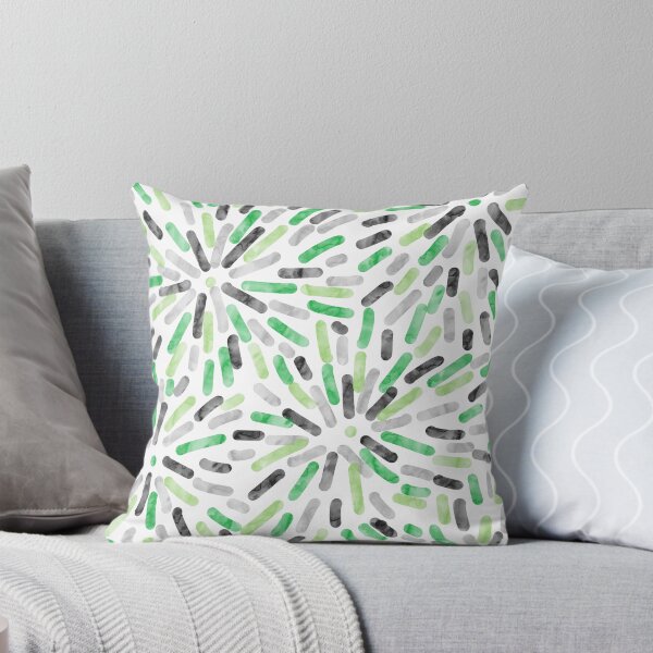 Item preview, Fireworks Abstract Aromantic Aro Pride Flag Green Grey Black White designed and sold by JoyfulJen.