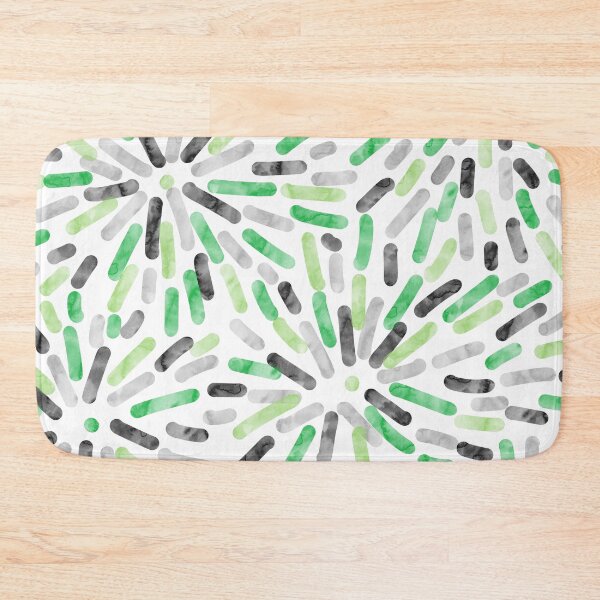 Item preview, Fireworks Abstract Aromantic Aro Pride Flag Green Grey Black White designed and sold by JoyfulJen.